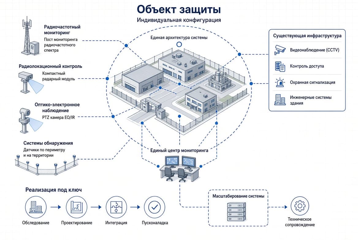 Схема комплексной системы безопасности объекта